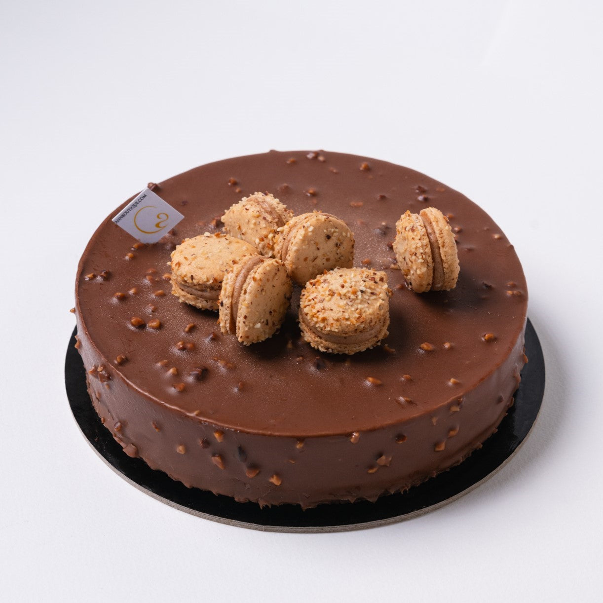 Choux pastry ring with hazelnut praline and macaron topping from Yann Haute Patisserie in Mission, Calgary. Free parking for easy pick ups!
