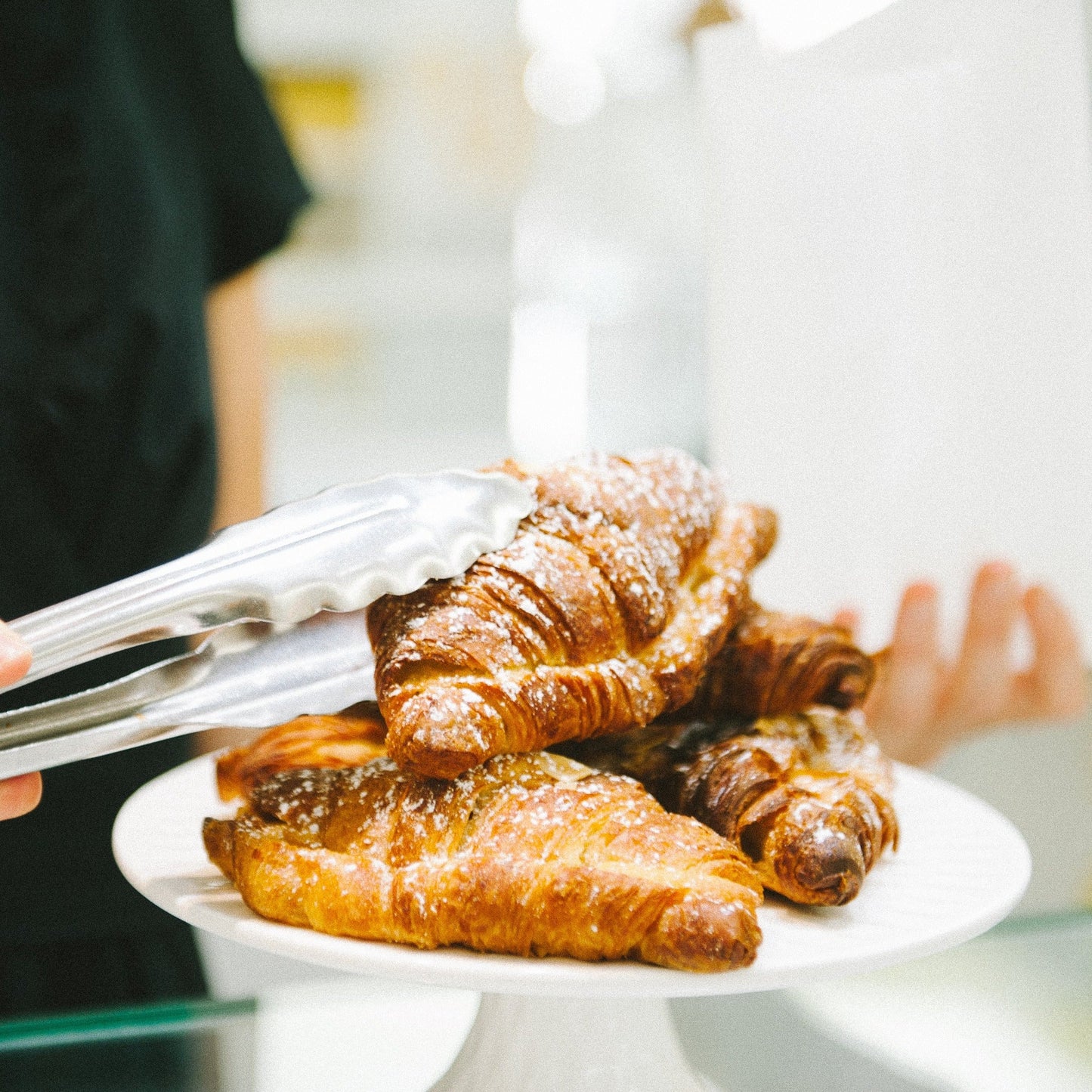 Getting your almond croissant ready!