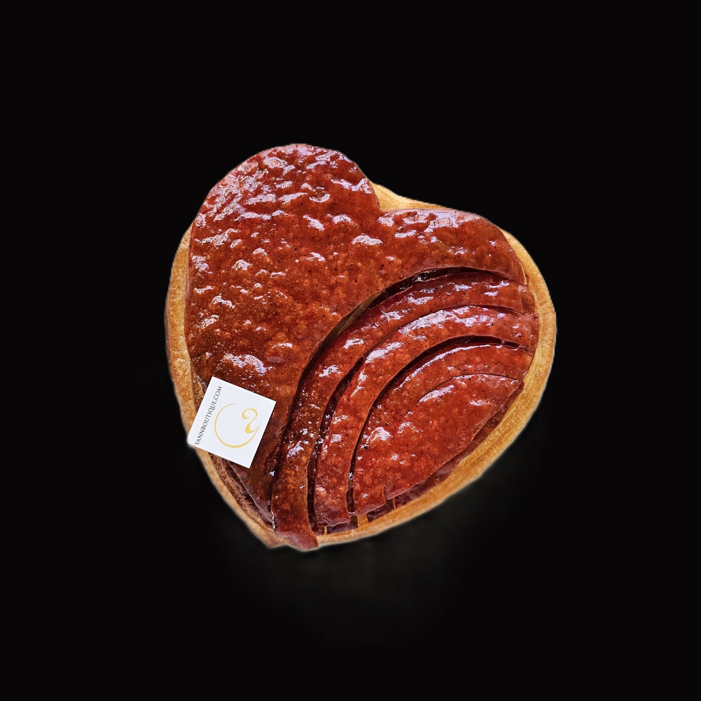 This heart shaped croissant is cherry-cranberry filled.